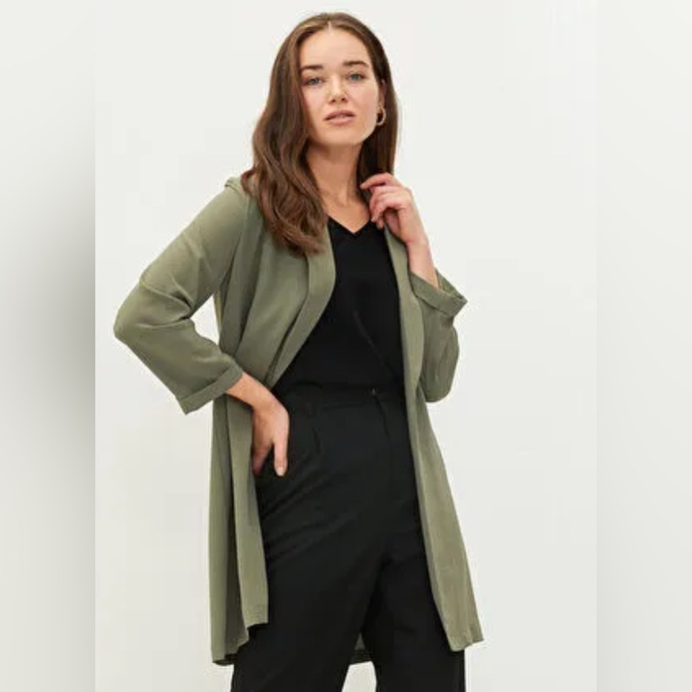 Olive Green Longline Blazer